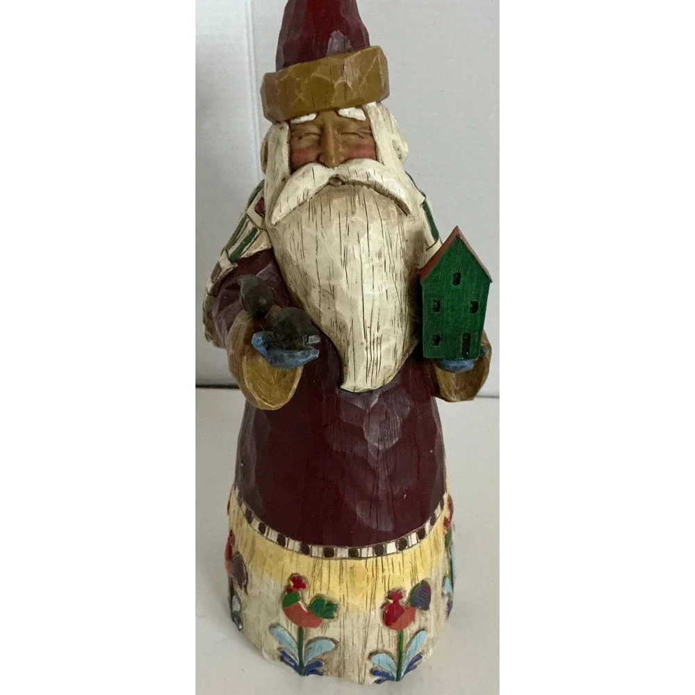 Jim Shore Heartwood Creek Vintage Santa Figurine Birdhouse 10 Inch 2002 B105528